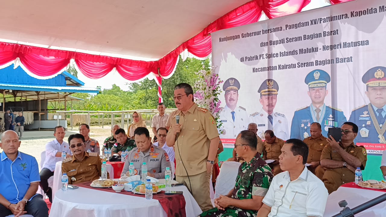 GUBERNUR TINJAU PABRIK PT SPICE ISLANDS MALUKU DI SBB