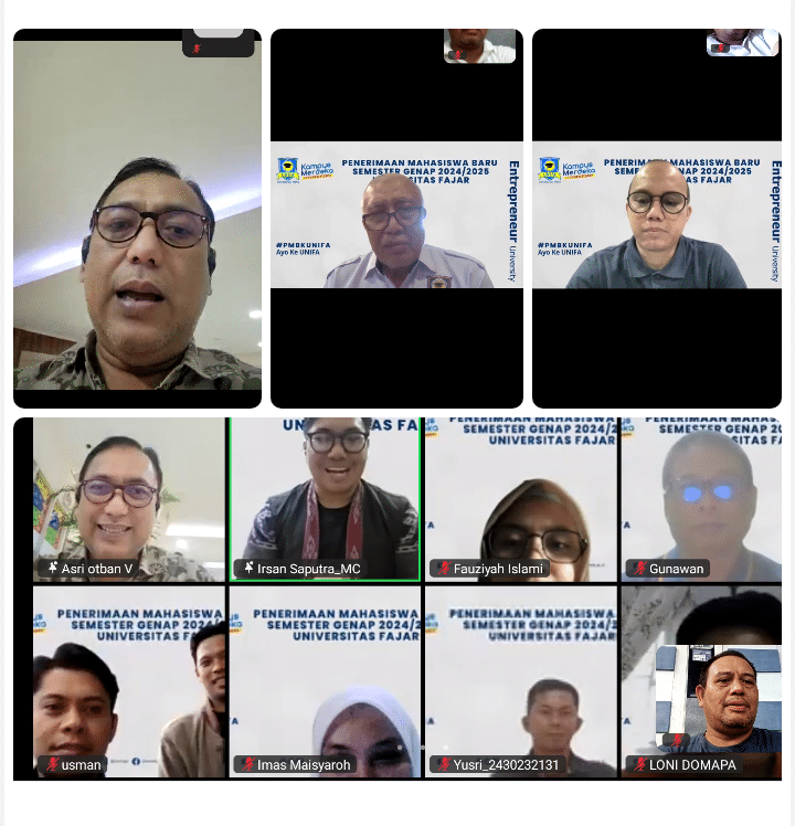 UNIFA Gelar Pengukuhan Mahasiswa Baru Secara Virtual, Ketua Yayasan Tekankan Peningkatan Layanan Pendidikan