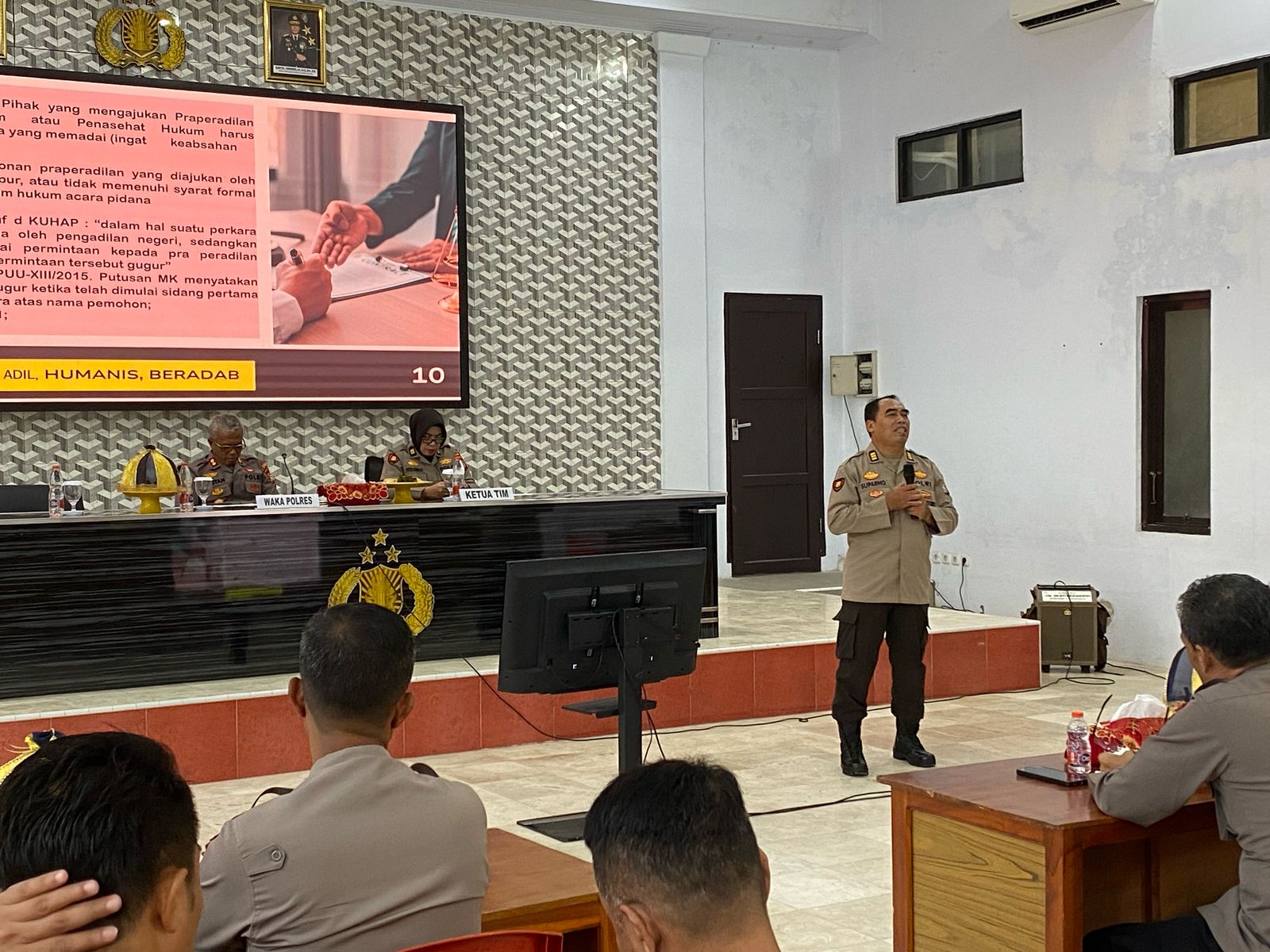 Bidkum Polda Sulsel Sosialisasi Perpol No 6 Tahun 2024 dan Prosedur Hadapi Pra Peradilan di Polres Selayar