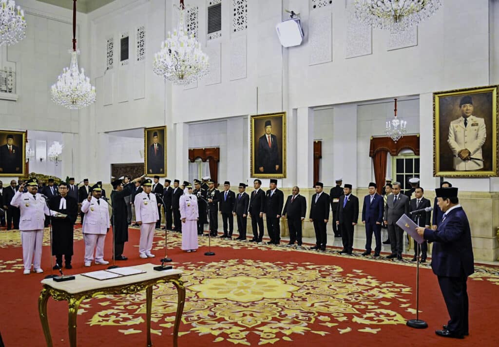 Presiden Prabowo Lantik Gubernur dan Wakil Gubernur Papua Pegunungan serta Kepulauan Bangka Belitung