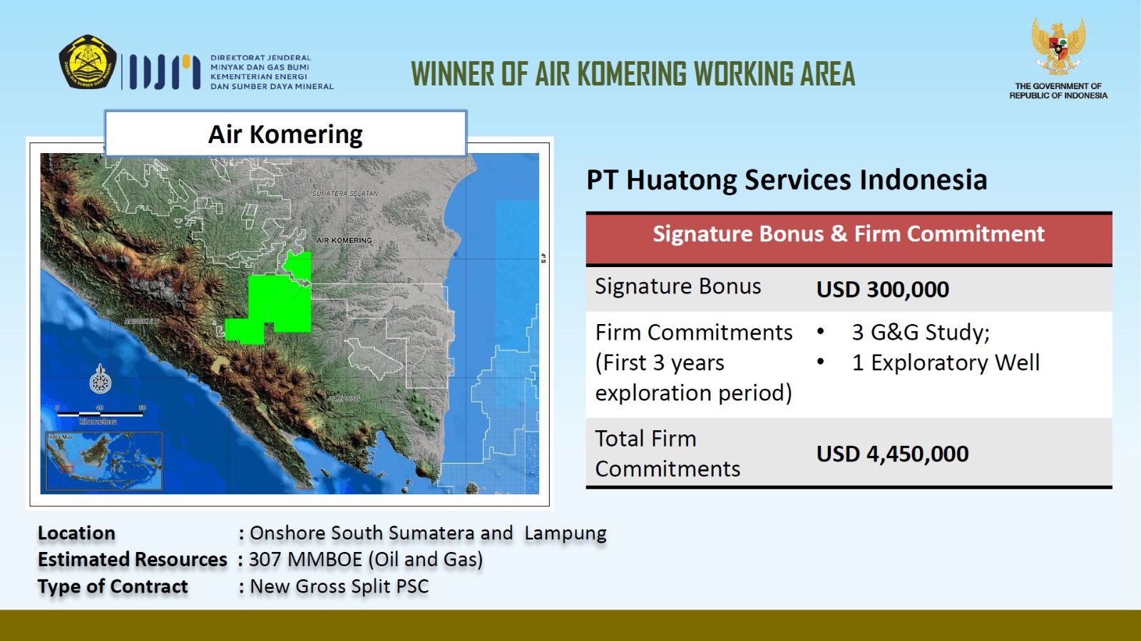 Kementerian ESDM Umumkan Pemenang Lelang Wilayah Kerja Migas Air Komering