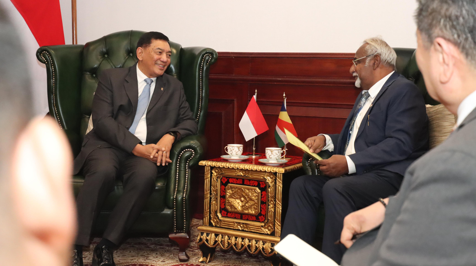 Menhan Sjafrie Terima Kunjungan Menhan Seychelles Jalin Kerja Sama Strategis Pertahanan