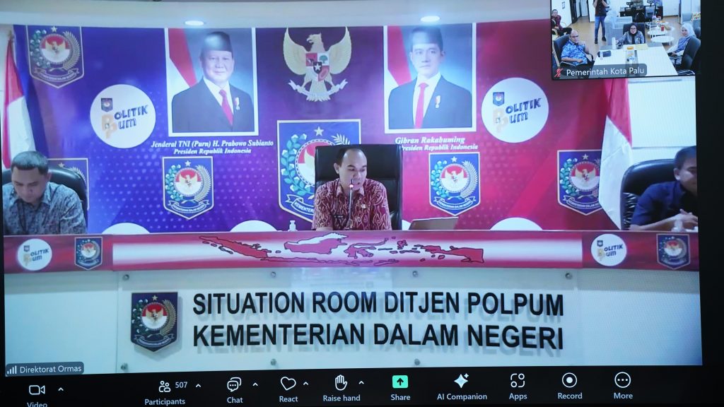 Rapat bersama Kemendagri Bahas Pembentukan Satgas Terpadu – Pemerintah Kota Palu