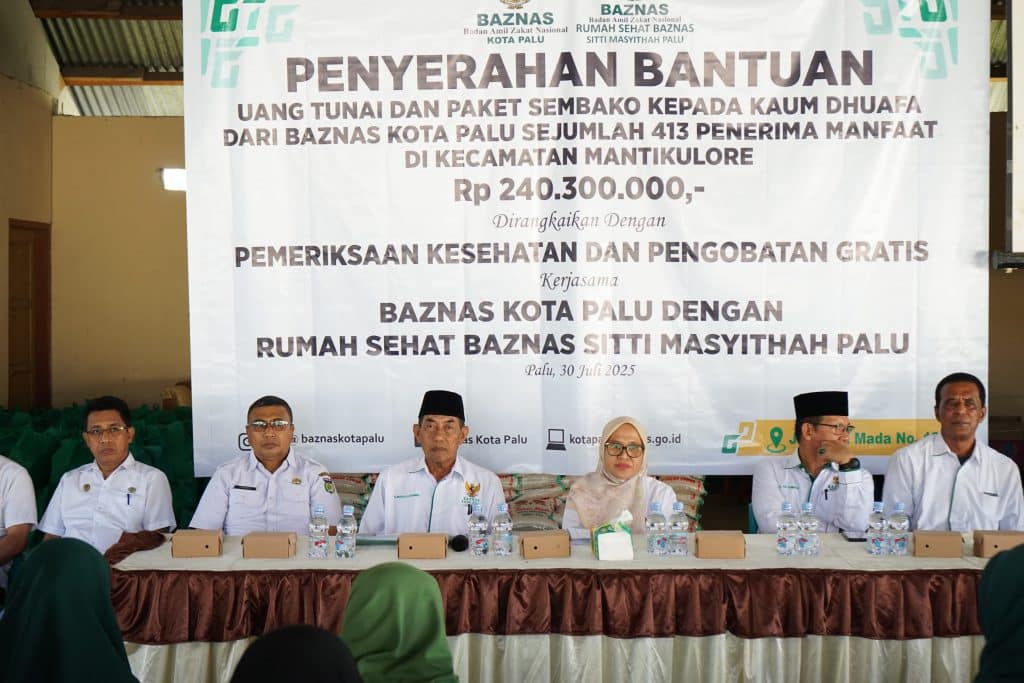 Sekda Kota Palu Hadiri Penyerahan Bantuan Baznas kepada Mustahik di Kecamatan Mantikulore