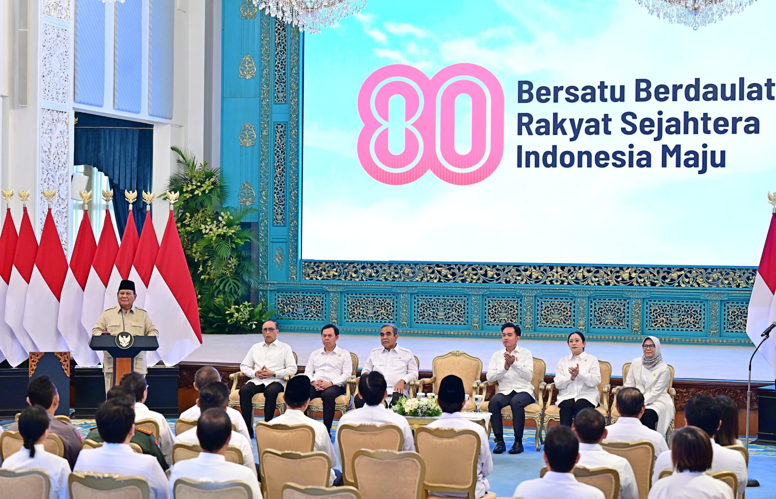 Presiden Prabowo Resmi Luncurkan Logo dan Tema HUT ke-80 RI: “Bersatu Berdaulat, Rakyat Sejahtera, Indonesia Maju” | Sekretariat Negara