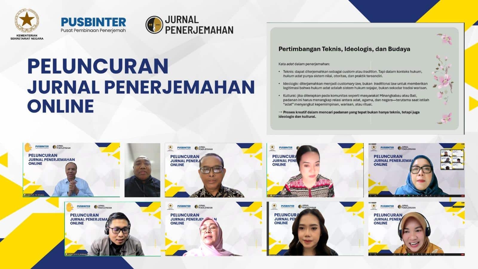 Transformasi Digital: Kemensetneg Luncurkan Jurnal Penerjemahan Online | Sekretariat Negara