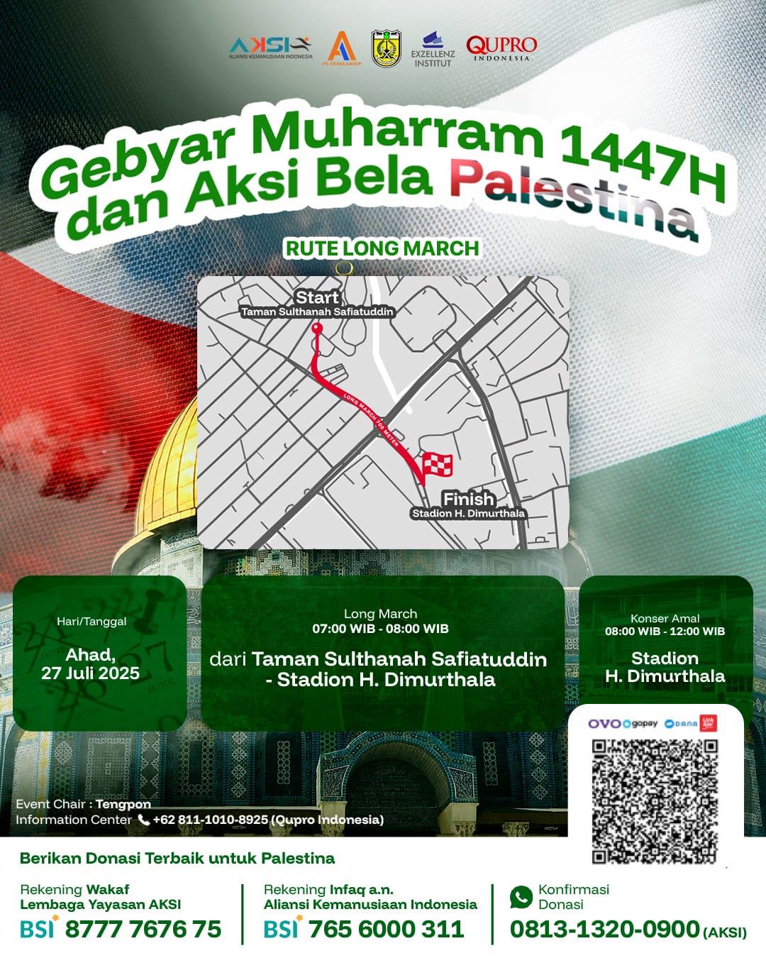 Catat !! Ini Rute dan Lokasi Parkir Long March Bela Palestina Besok Pagi