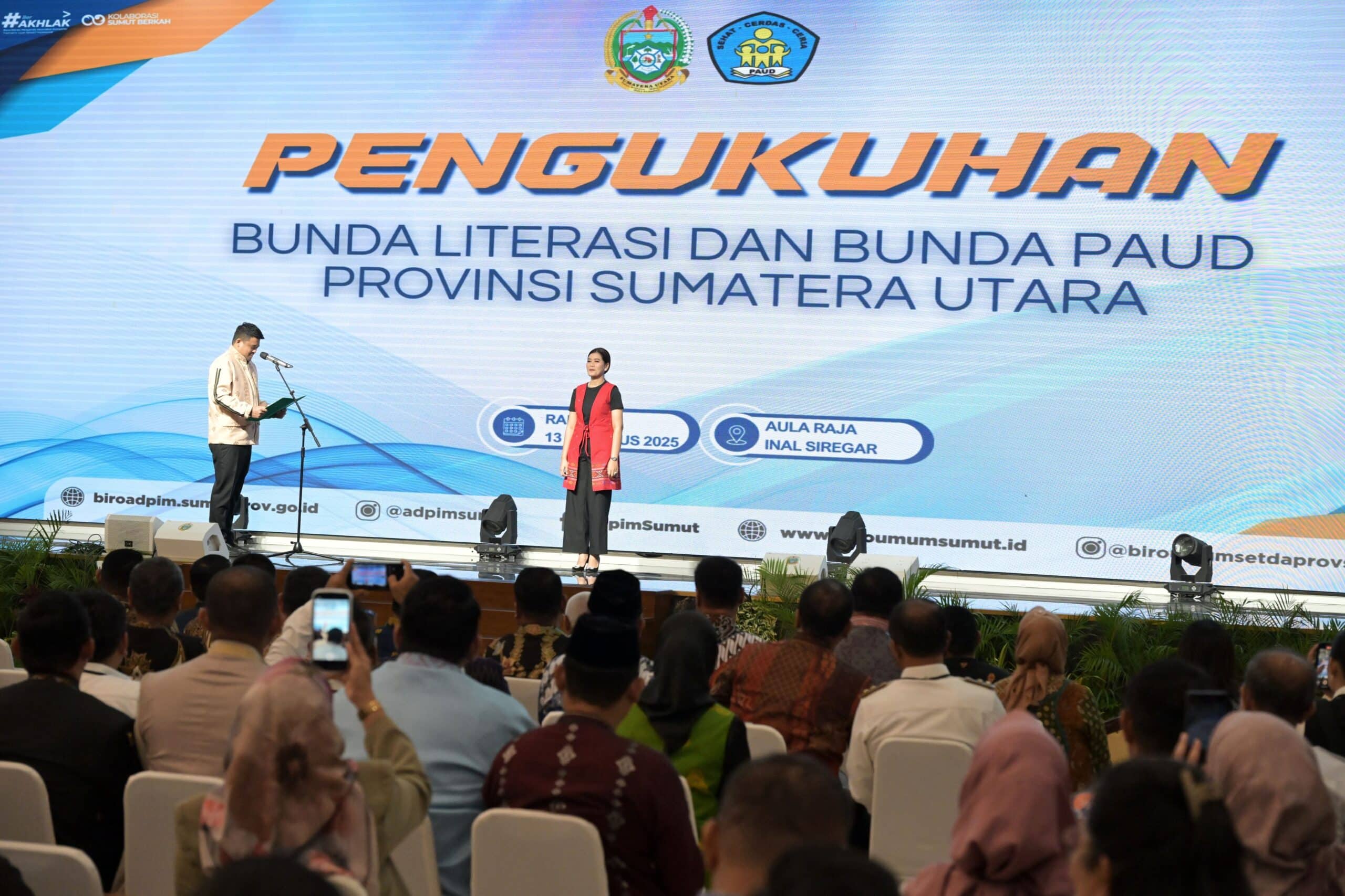 Gubernur Bobby Nasution Kukuhkan Bunda Literasi dan Bunda PAUD Sumut *Tekankan Pentingnya Peran Orang Tua bagi Anak Usia Dini