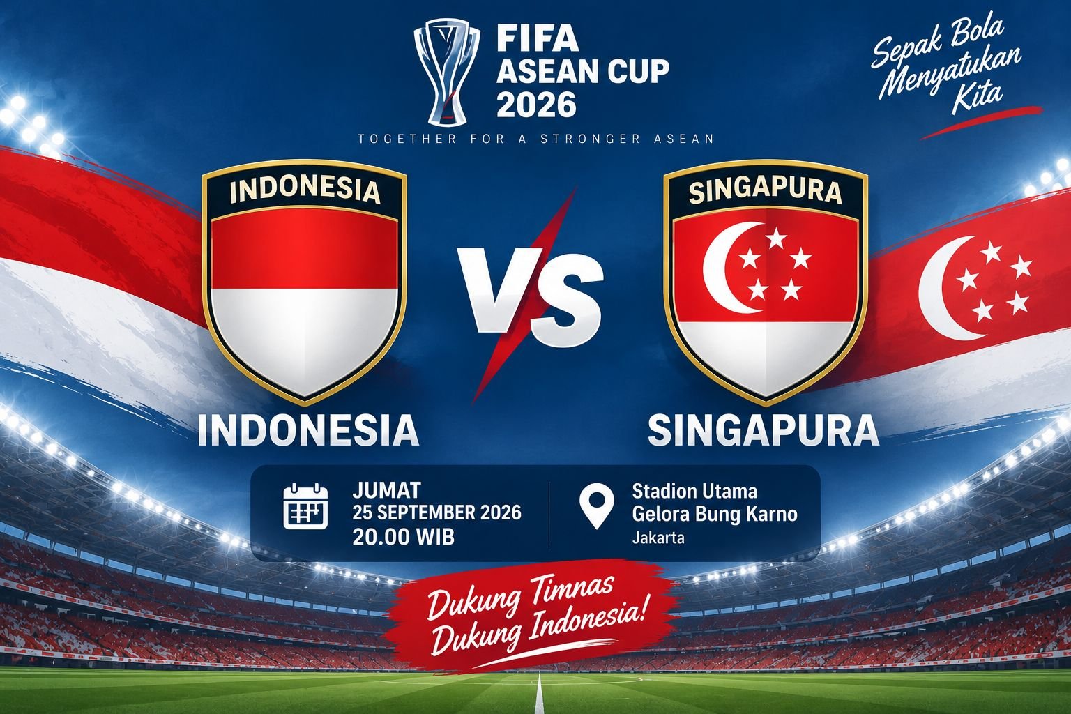 Indonesia vs Singapura: Prediksi, Head to Head, dan Fakta Pertemuan