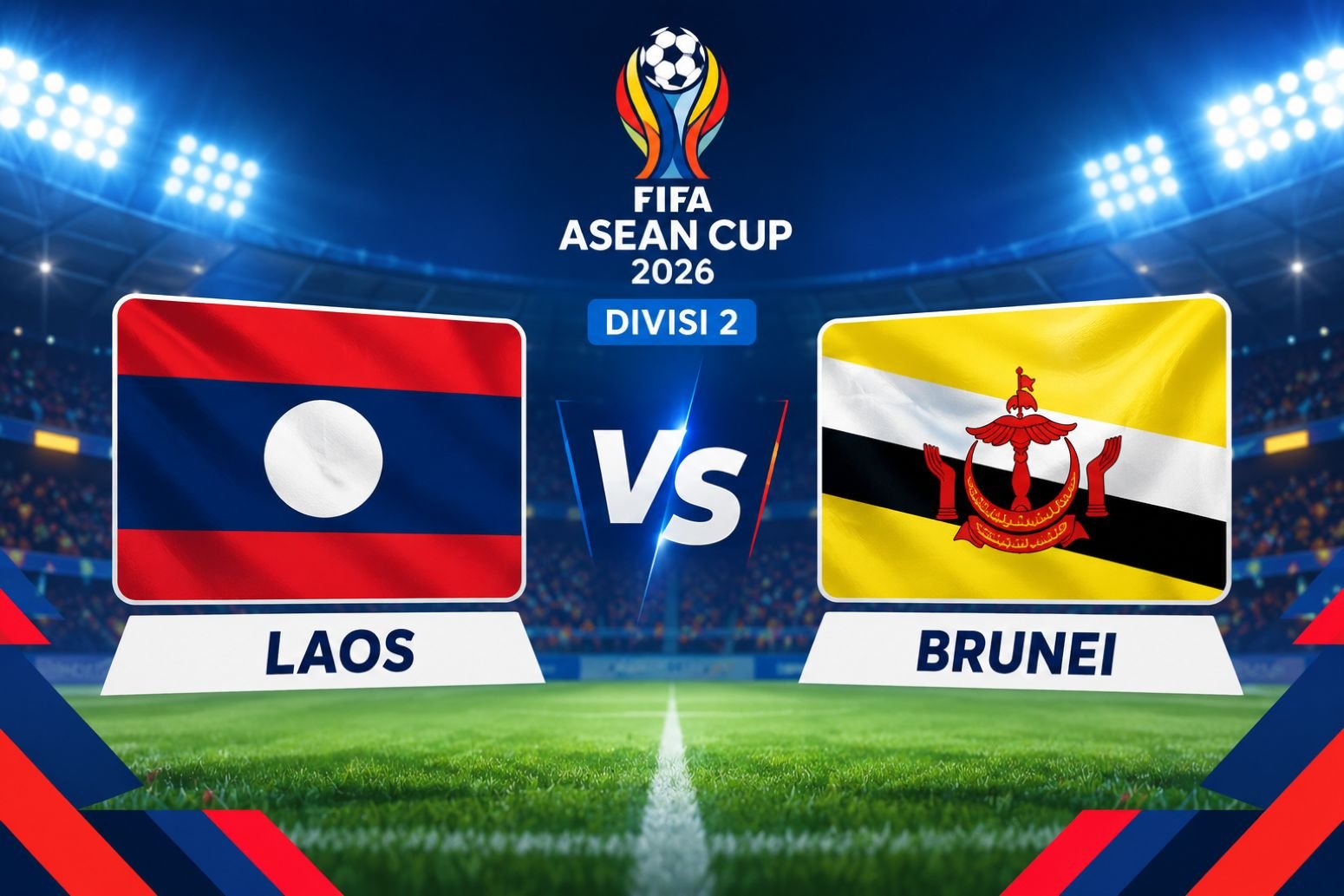 Laos Menang 3-1 atas Brunei di FIFA ASEAN Cup 2026, Awali Divisi 2 dengan Tiga Poin
