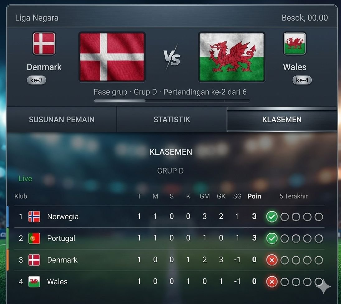 Denmark vs Wales: Sama-sama Kalah di Laga Pembuka, Siapa Bangkit di Matchday 2?