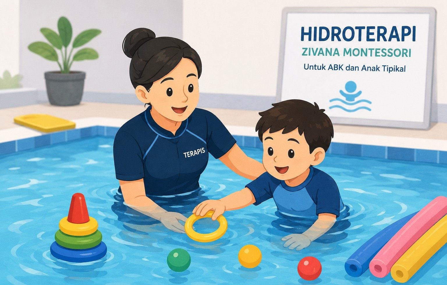 Hidroterapi Anak di Makassar, Zivana Montessori Hadirkan Program untuk ABK dan Anak Tipikal