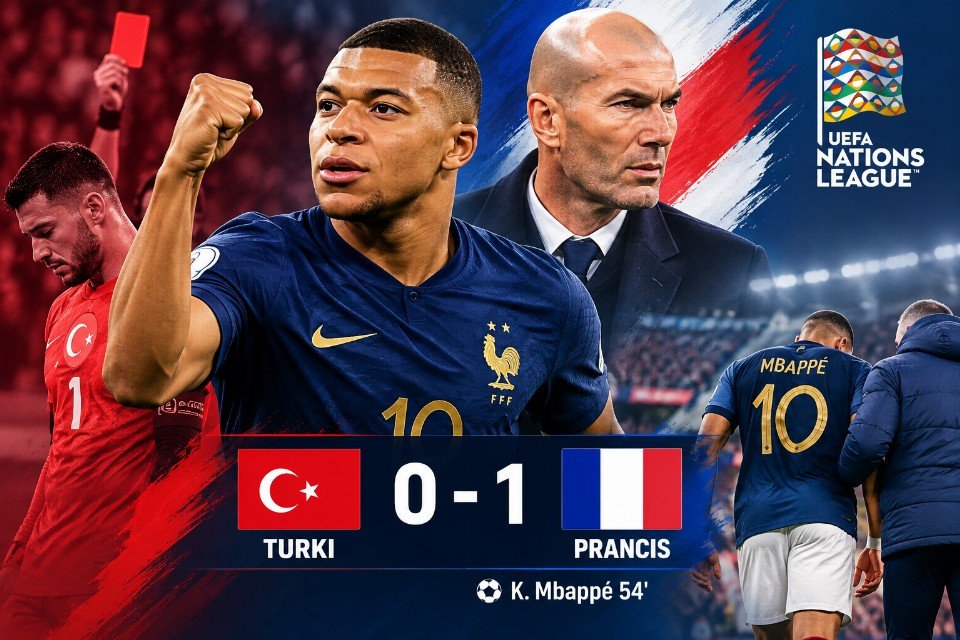 Mbappé Bawa Prancis Menang di Debut Zidane, Keluar Usai Cetak Gol Lawan Turki
