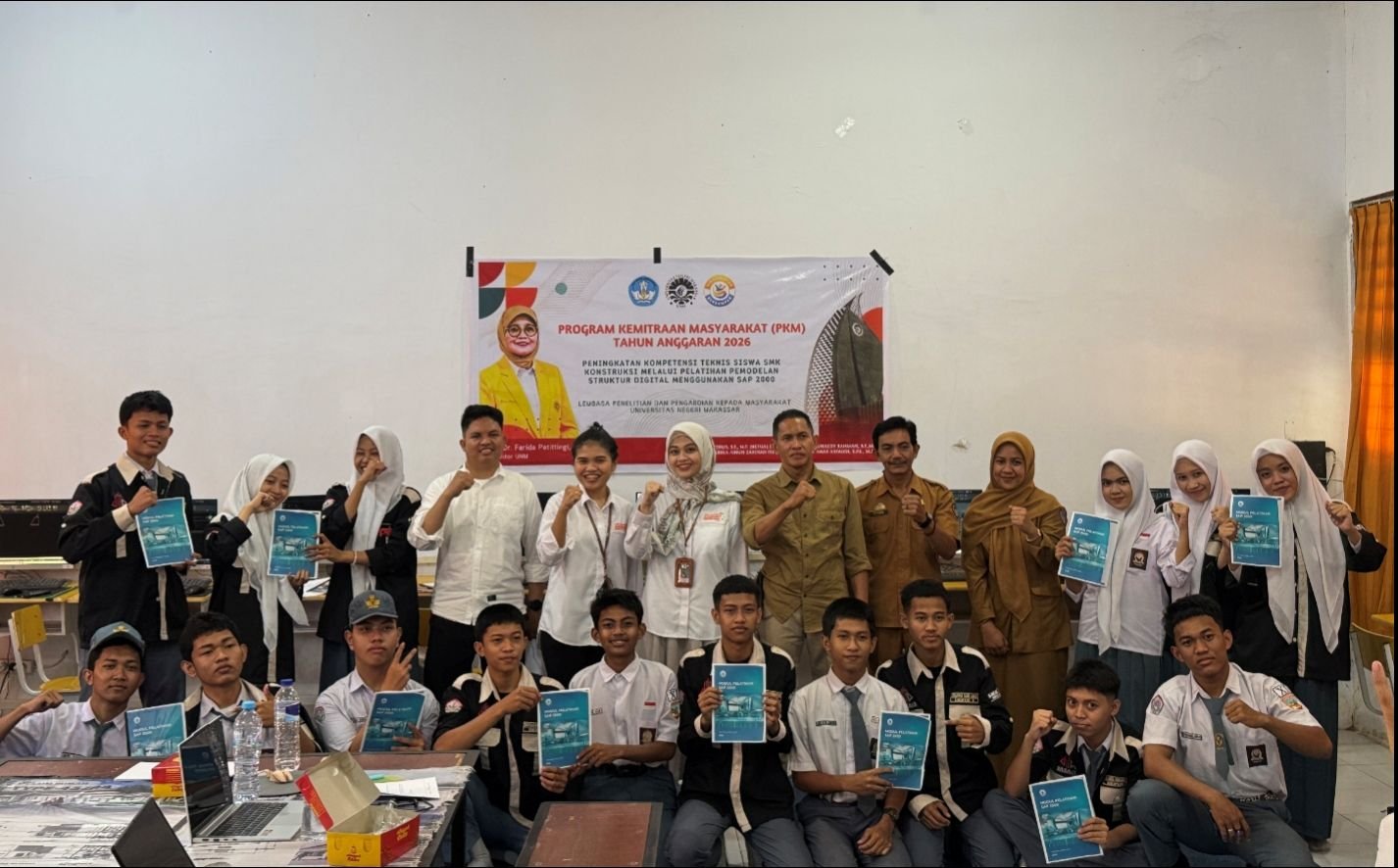 Pelatihan SAP 2000 di SMKN 4 Gowa Tingkatkan Kompetensi Digital Siswa Konstruksi